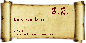 Back Ramón névjegykártya